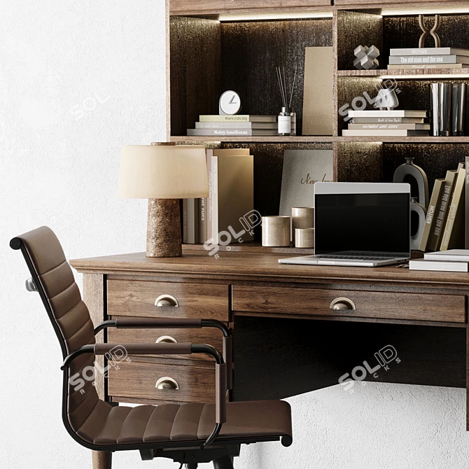 Executive Boss Desk Classic 41 3D model image 4