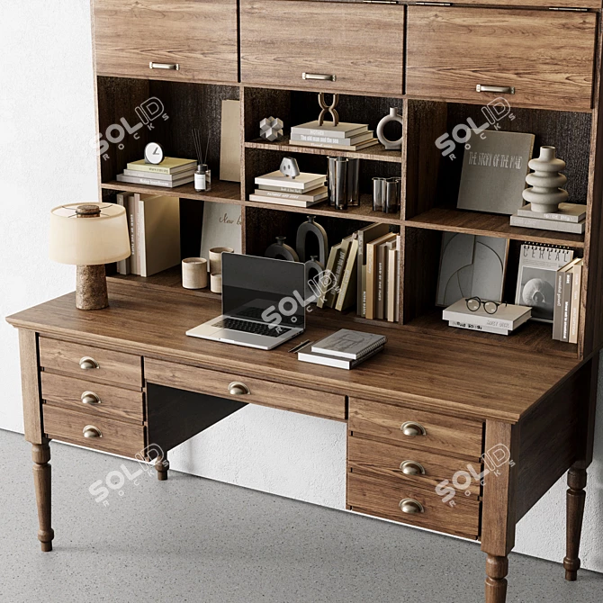 Executive Boss Desk Classic 41 3D model image 6