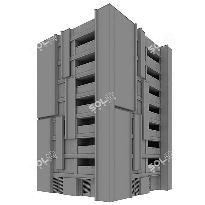 Architectural Model No104: Detailed Building 3D model image 7