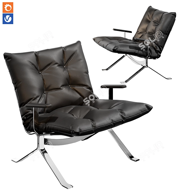 Texture-Ready Grado Design Omelette 3D model image 1