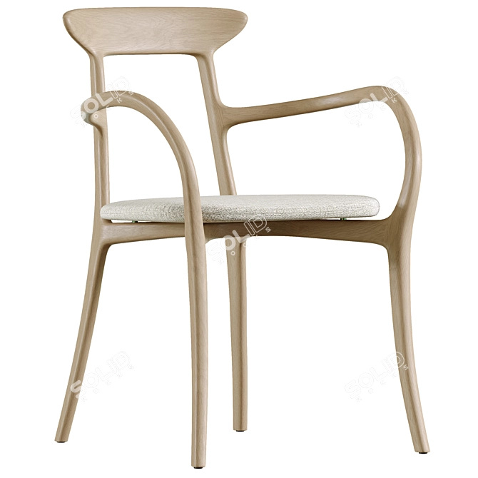  Brunello Light Gray Chair 3D model image 3