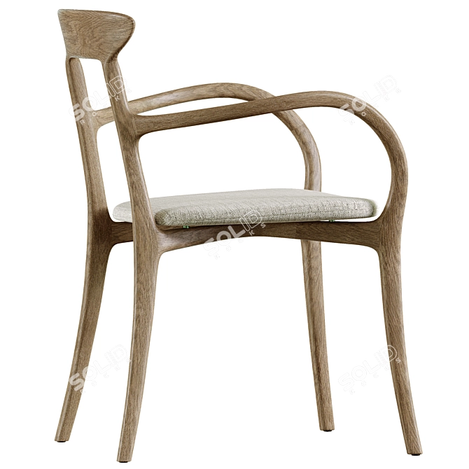  Brunello Light Gray Chair 3D model image 4