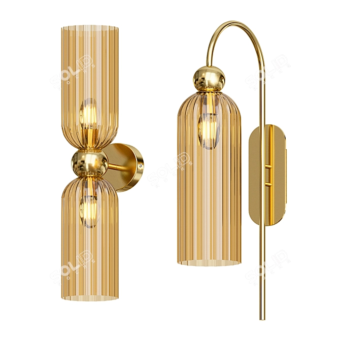 Elegant Antic Wall Lamps 3D model image 3