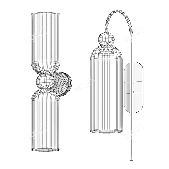 Elegant Antic Wall Lamps 3D model image 4