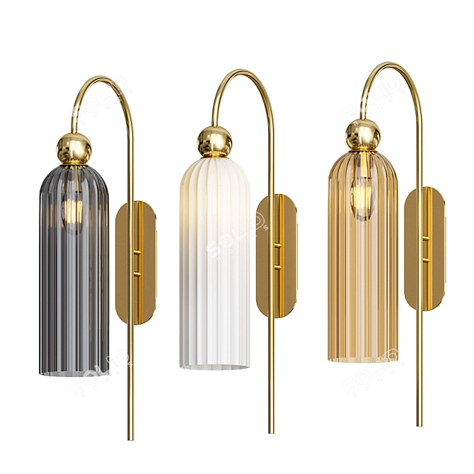 Elegant Antic Wall Lamps 3D model image 6