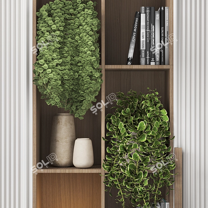 Modern Wood Wardrobe 3D Model 3D model image 4