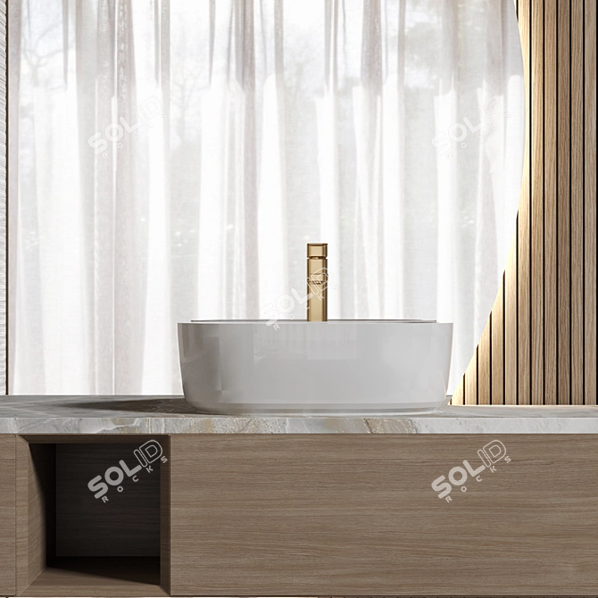 Modern Bathroom Furniture Set 3D model image 4