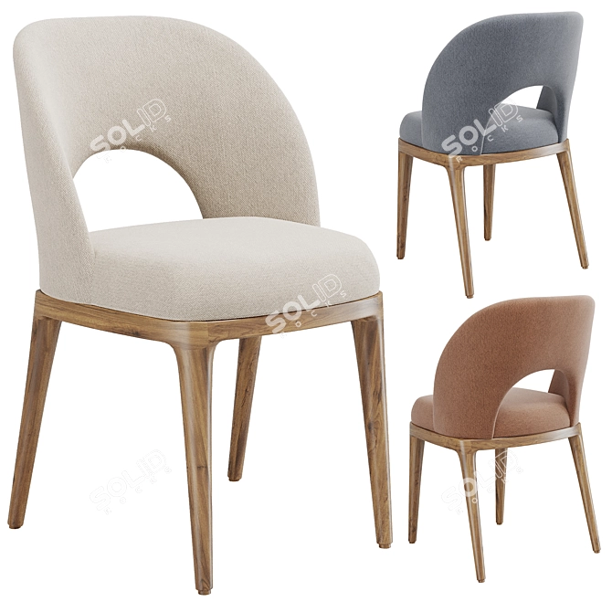 Elegant Boerum Dining Chair 3D model image 3