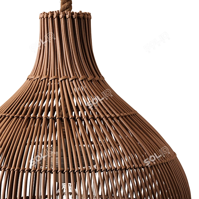 Natural Rattan Pendant Shade - MYRLEEN 3D model image 2