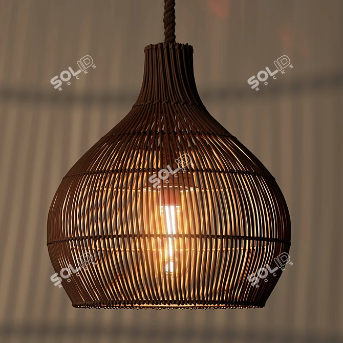 Natural Rattan Pendant Shade - MYRLEEN 3D model image 3