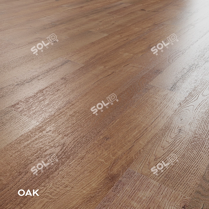 Wooden Plank Floor 15x120cm Oak-Grey 3D model image 1