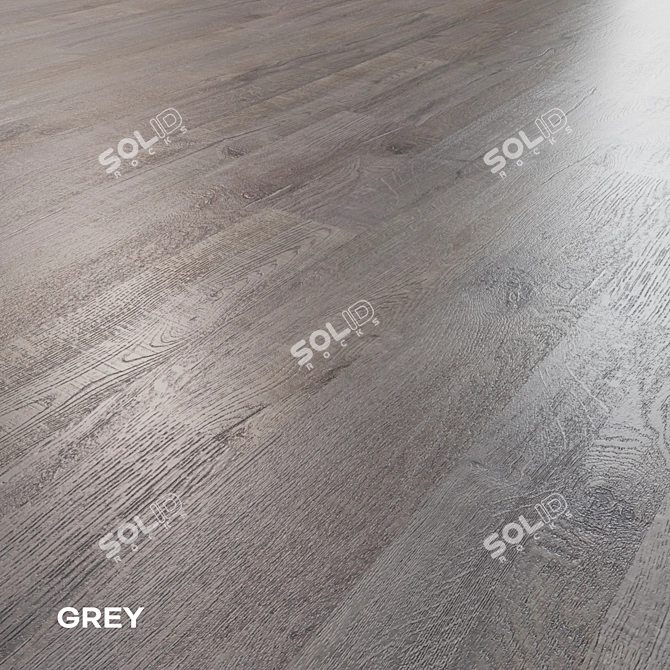 Wooden Plank Floor 15x120cm Oak-Grey 3D model image 4