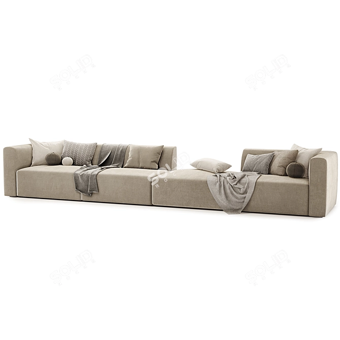 Versatile Light Color Match Sofa 3D model image 2