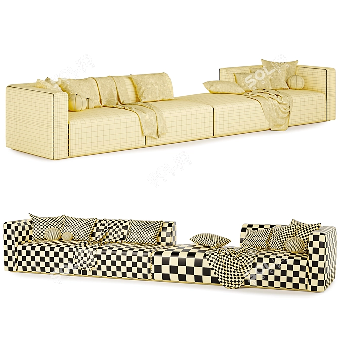 Versatile Light Color Match Sofa 3D model image 3