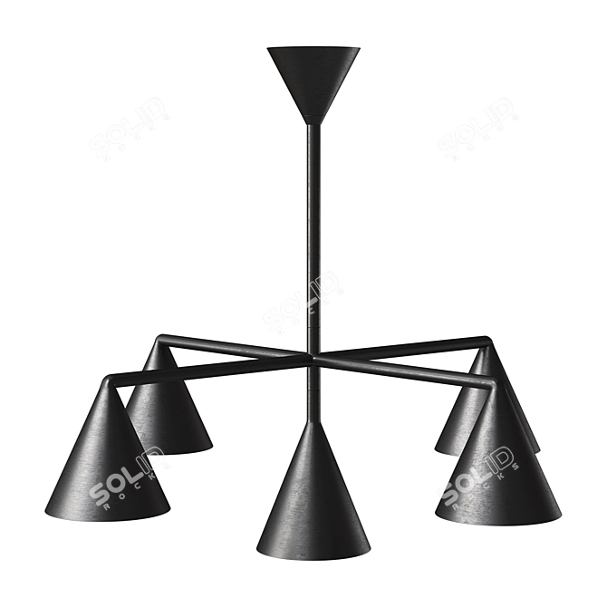 Modern Glass Chandelier Fixture 3D model image 1