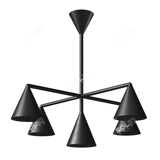 Modern Glass Chandelier Fixture 3D model image 2