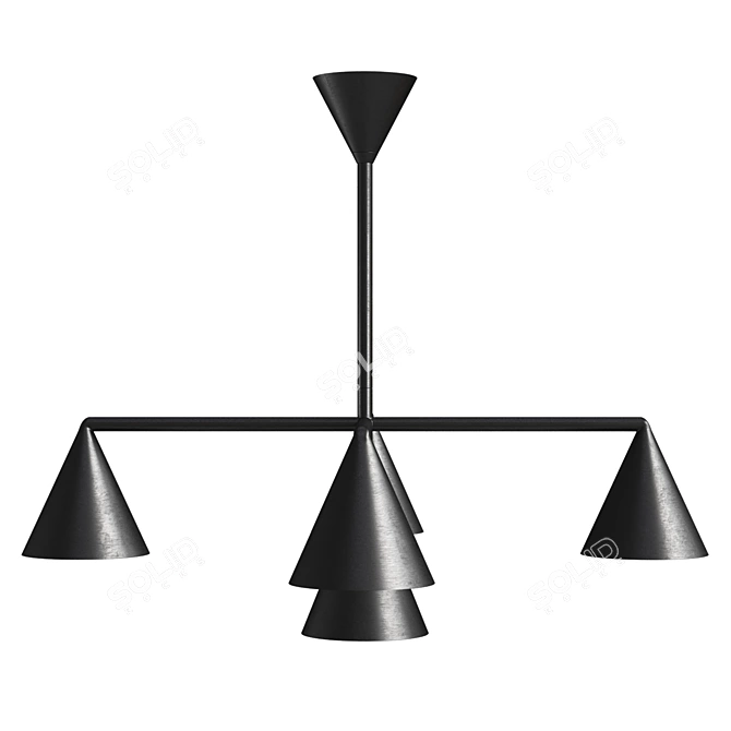 Modern Glass Chandelier Fixture 3D model image 3