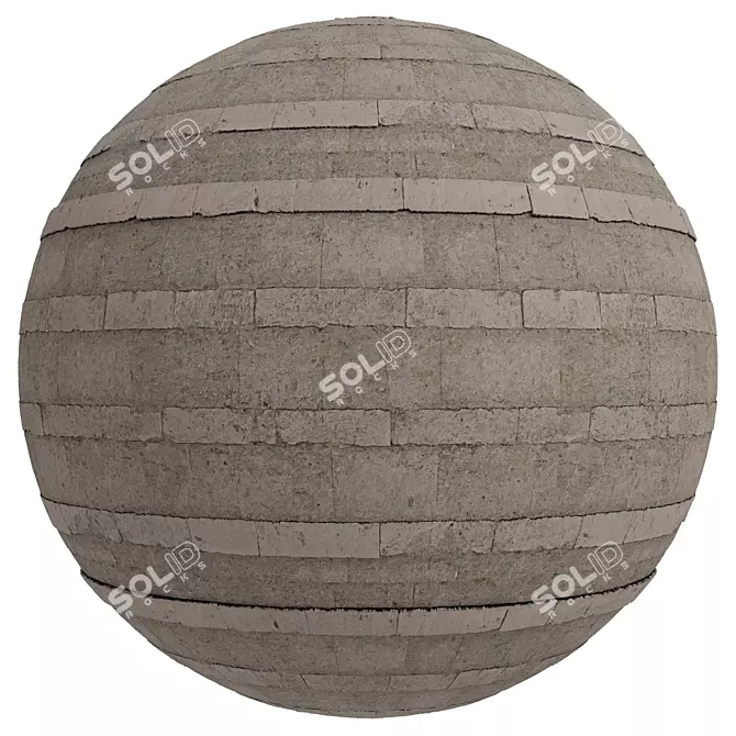 Brick Stone Wall Texture Set 3D model image 4