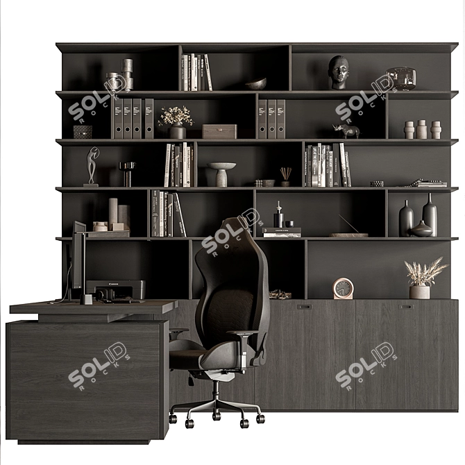 Executive Office Desk - Modern Design 3D model image 1
