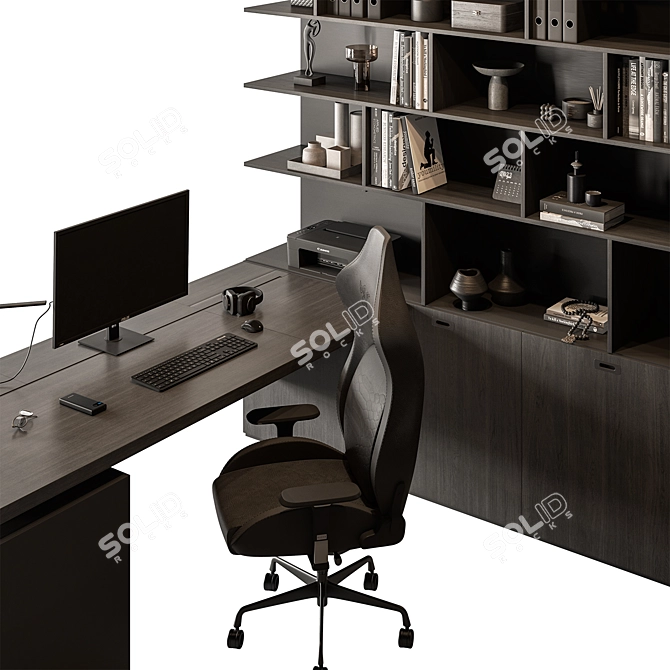 Executive Office Desk - Modern Design 3D model image 3