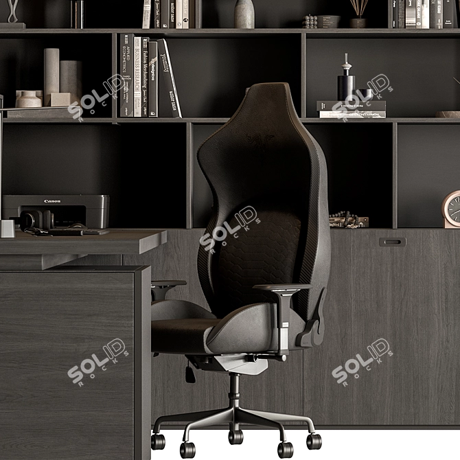 Executive Office Desk - Modern Design 3D model image 4