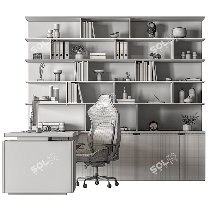 Executive Office Desk - Modern Design 3D model image 5