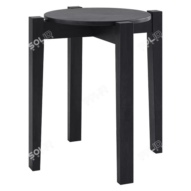 Elegant Beech Stool by Serax 3D model image 1