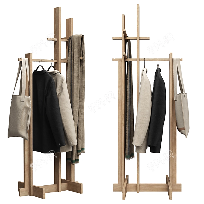 PBR-Optimized Clothes Stand 3D model image 10