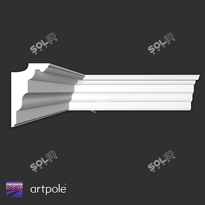 Modern Gypsum Cornice SKTL94 3D model image 1