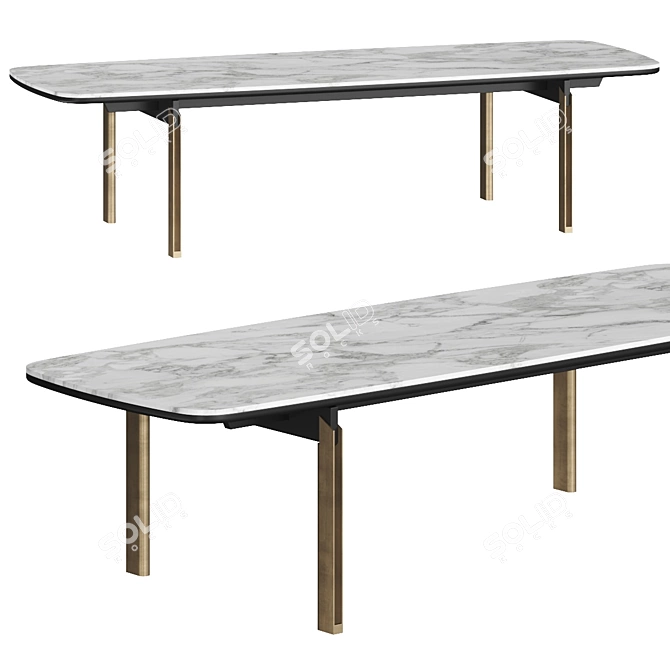 Elegant Cantori Mirage Dining Table 3D model image 1