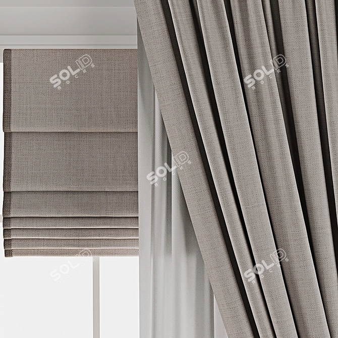 Title: 3D Curtain Model Set 3D model image 2