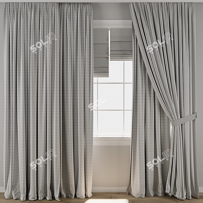 Title: 3D Curtain Model Set 3D model image 3