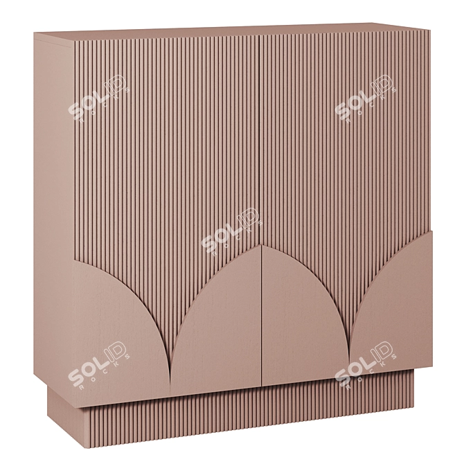 Fleur Reeded Cabinet | Elegant Storage 3D model image 1