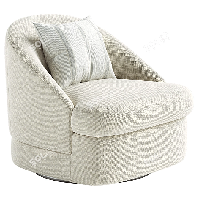 Sleek Upholstered Swivel Chair 3D model image 5