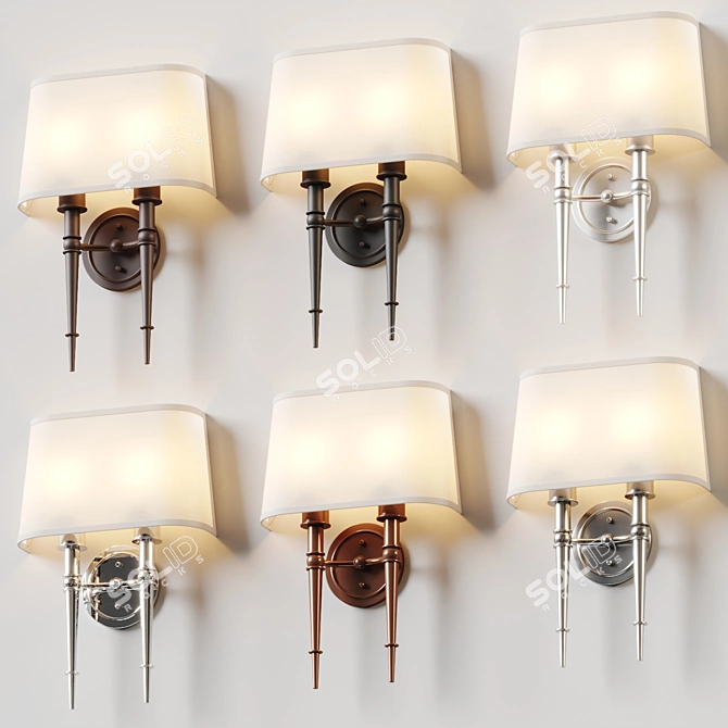 Modern LED Wall Sconce Design 3D model image 4