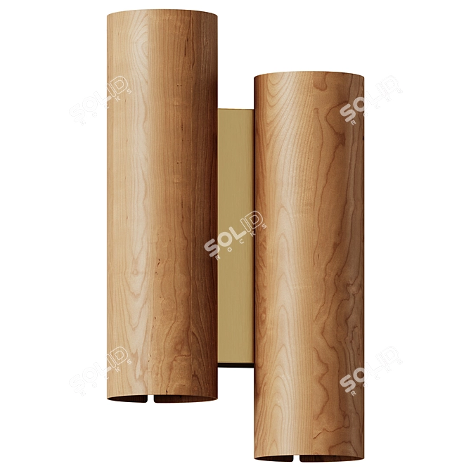  Minimalist Wood Wall Lamp 3D model image 1