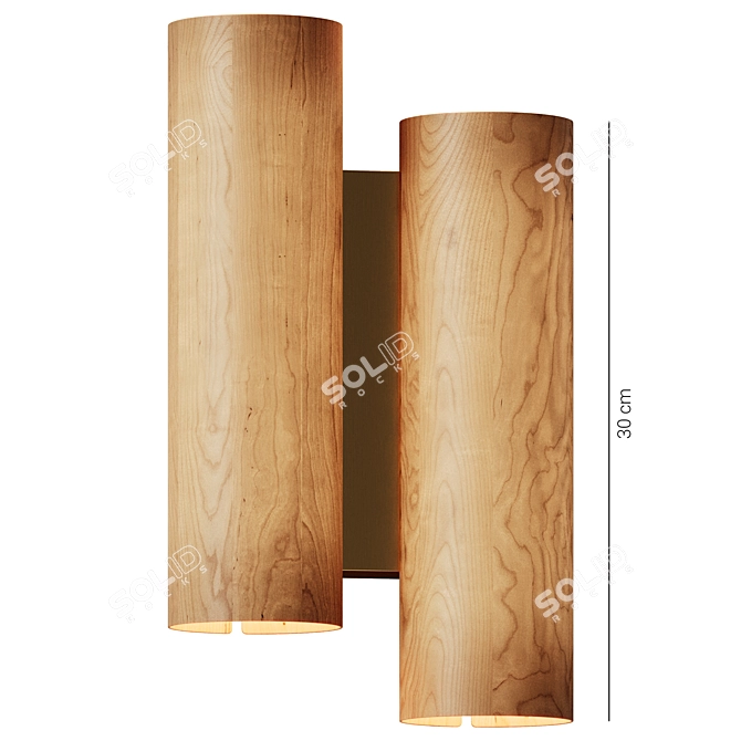  Minimalist Wood Wall Lamp 3D model image 2