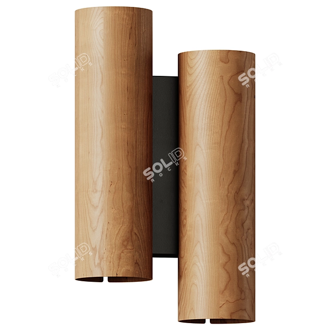  Minimalist Wood Wall Lamp 3D model image 3