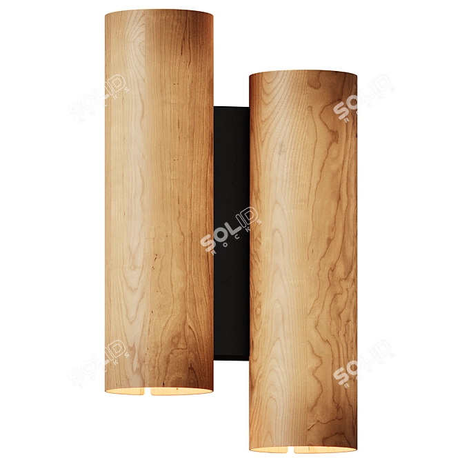  Minimalist Wood Wall Lamp 3D model image 4