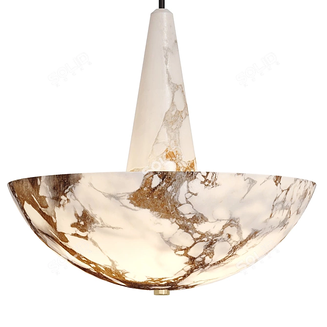Luxurious Alabaster Pendant Light 3D model image 7