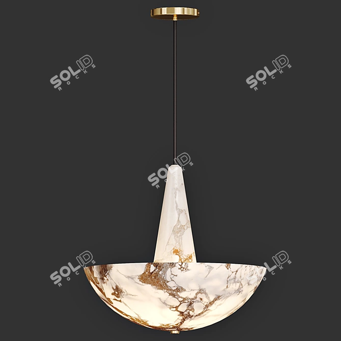 Luxurious Alabaster Pendant Light 3D model image 8