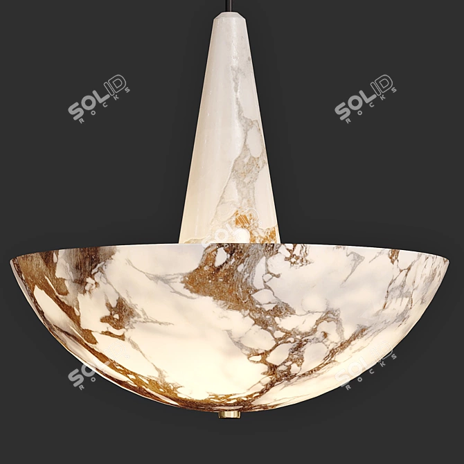 Luxurious Alabaster Pendant Light 3D model image 9