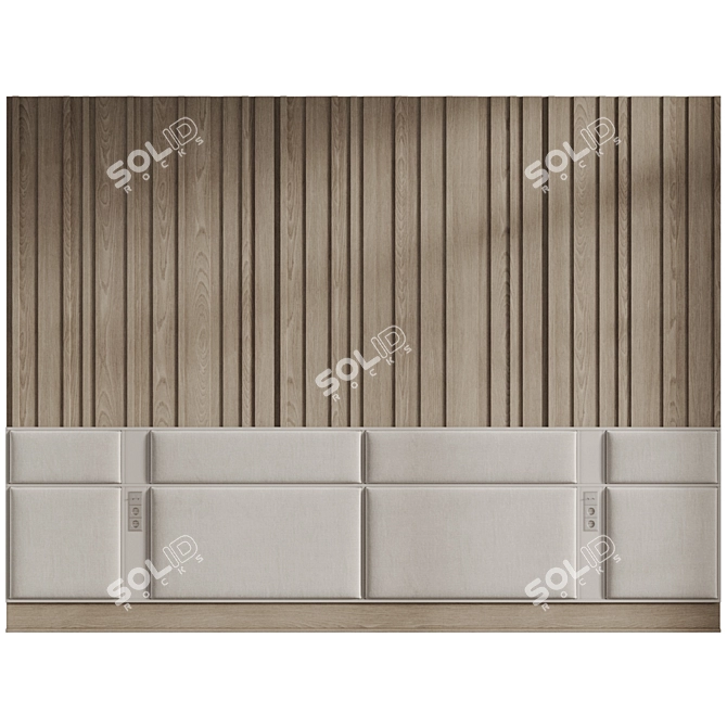 Customized Soft Panel Headboard 3D model image 2