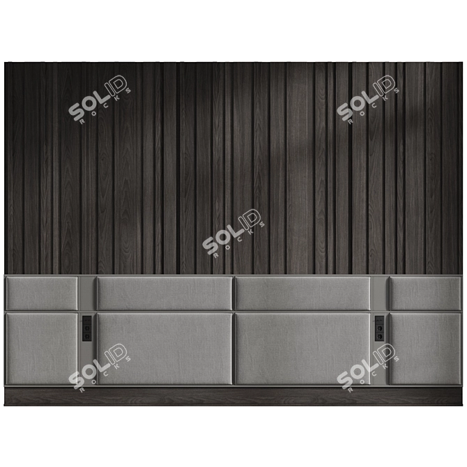 Customized Soft Panel Headboard 3D model image 3