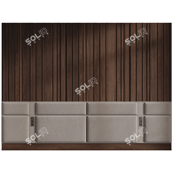 Customized Soft Panel Headboard 3D model image 4