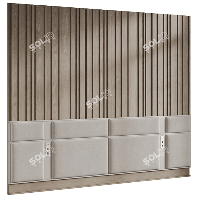 Customized Soft Panel Headboard 3D model image 5