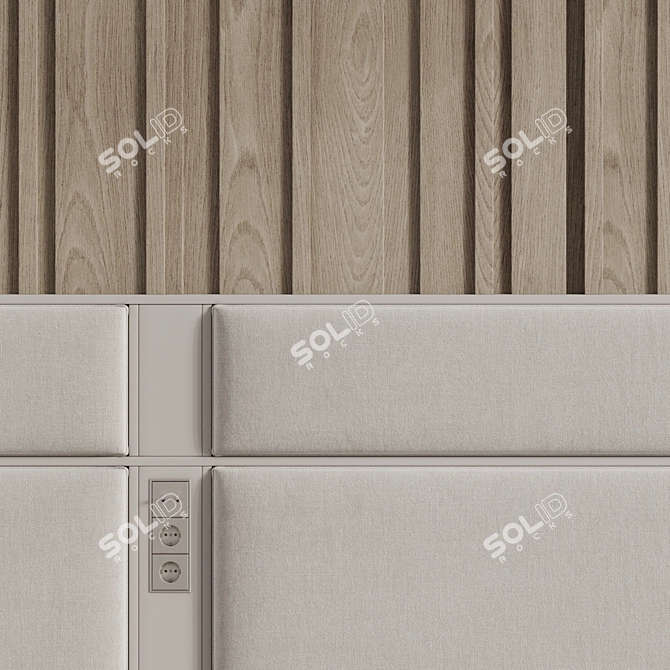 Customized Soft Panel Headboard 3D model image 6