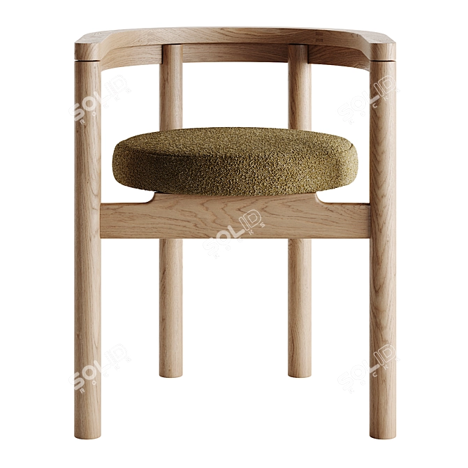 Elegant Arc Chair in Velour 3D model image 3