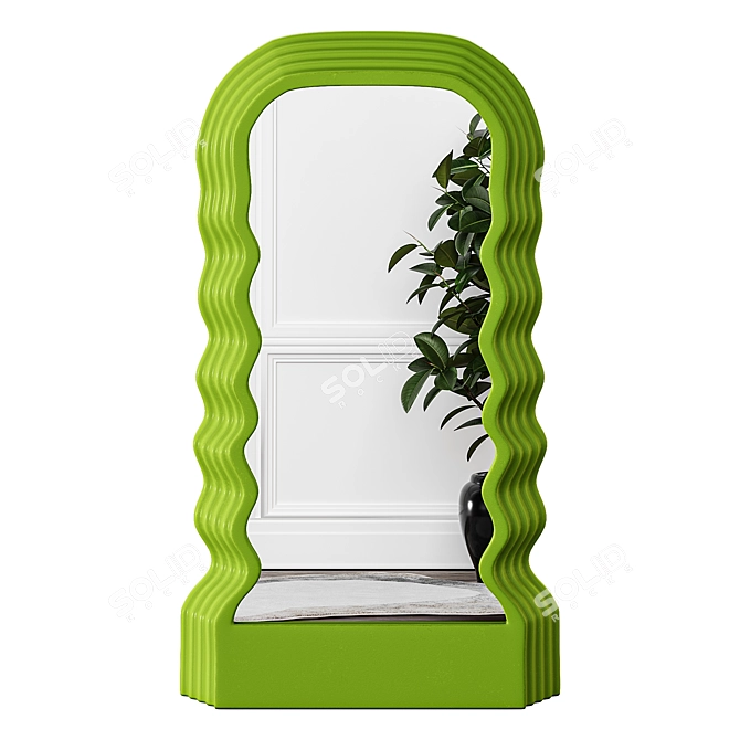 Title: Nordic Artistic Wavy Mirror 3D model image 2