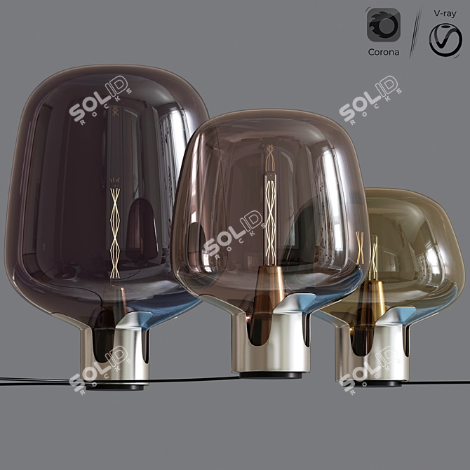 Modern Flar Table Lamp Kit 3D model image 1